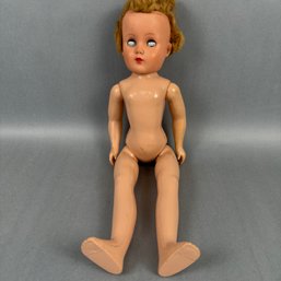 Vintage Resin Doll With Rubber Head -17.5 Inches