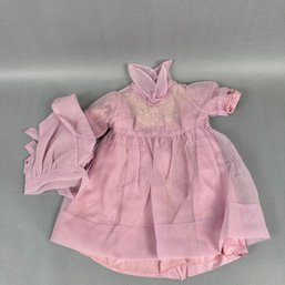 Doll Clothes For Porcelain Doll- Pink Dress And Cap