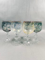 Vintage Cut-to-Clear Crystal Wine Glasses – Set Of 6