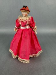 Small Bisque Girl With Pink  Dress