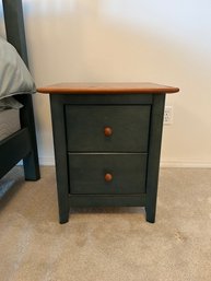Stained & Painted Wood 2 Drawer Nightstand #1 - Made In Canada