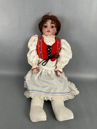 Large 23 Inch Porcelain Doll - European Dress