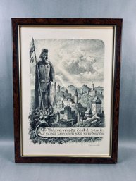 Signed Vintage Vojtěch Kubašta Saint Wenceslas Lithograph