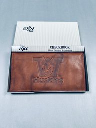 University Of Washington Leather Embossed Logo Checkbook - Rico