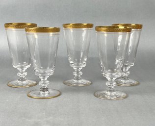 5 Gold Rim Stemware