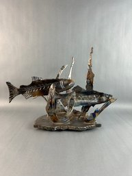 Hand Crafted Salmon Welded Sculpture - Jim Brummitt