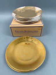 6 Philippe Deshoulieres Limoges Cocktail Plates.