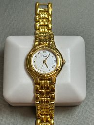 ESQ Gold Tone Quartz Metal Band Watch
