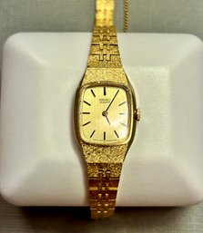 Vintage Seiko Gold Tone Metal Band Watch