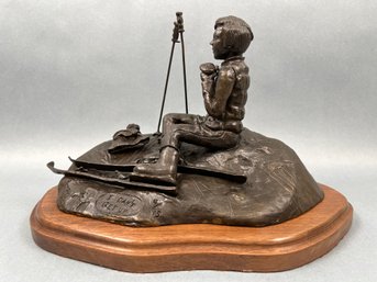 Signed Bronze Statue I Cant Get Up.