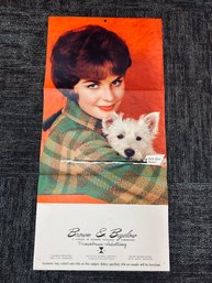 Vintage 'Girls Best Friend' Brown & Bigelow Mid-Century Advertising Poster (Calendar Removed)