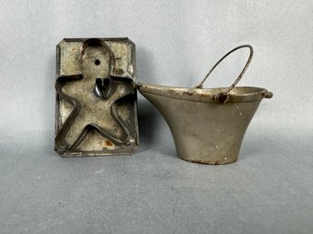 Vintage Cookie Cutter And Small Coal Bucket
