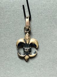 Heavy Sterling Silver Fleur De Lis Pendant