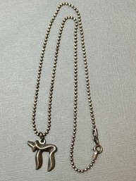 Sterling Necklace And Abstract Pendant