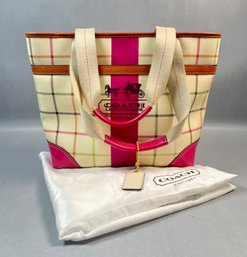 Coach Tattersall Coated Canvas Tote