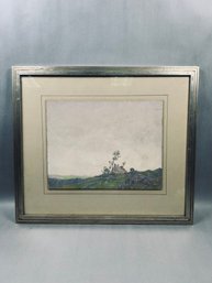 Watercolor Titled Clearing Sky By Artist H Anthony Dyer
