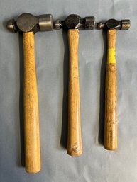Lot Of 3 Ball Peen Hammers
