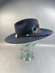 Stetson Blue Felt Hat 7 1/4