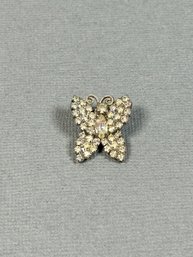 Small Vintage Rhinestone Butterfly Pendant