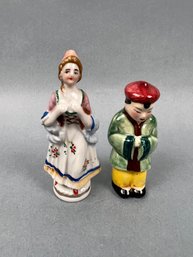 Vintage Martha Washington Figurine And An Asian Man Pepper Shaker.