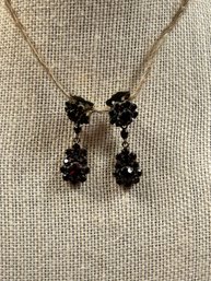 Vintage Red Stone Clip Earrings