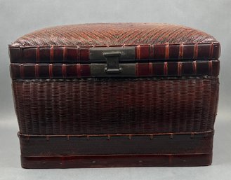 Wicker And Bamboo Chest.