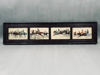 Vintage 4 Panel Horse Hunt/Race Prints