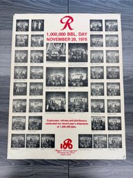 Vintage Rainier Beer Poster 1,000,000 BBL Day 1978