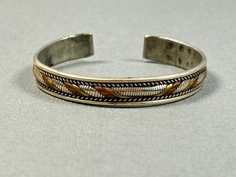 3 Tone Metal Cuff Bracelet