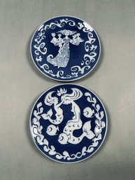 1972 & 1976 Royal Copenhagen Blue And White Mothers Day Collectors Plates