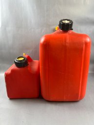 2 Plastic Gas Cans 1.25 Gallons And 6 Gallons