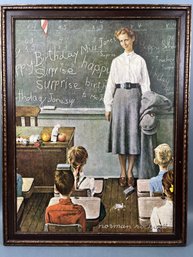 Framed Norman  Rockwell Print On Canvas.