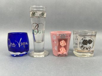 4 Gambling Themed Shot Glasses.