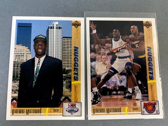 2 Upper Deck Dikembe Mutombo Rookie Season Cards From 91/92.