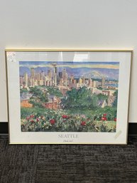 Seattle View From A Garden Watercolor Print, Barbara Froula