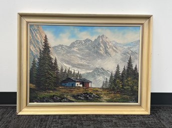 Original Painting Of Wilder Kaiser Mountains, Germany - Artist Signed, L. Konig