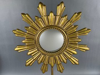 Gold Finish Sunburst Table Top Mirror