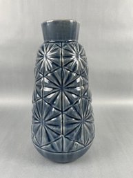 HD Designs Geometric Blue Glazed Vase
