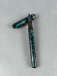 Vintage Weaver Teal And Black Fountain Pen
