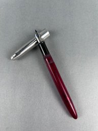 Vintage Wear Translucent Red & Silver Finish Fountain Pen