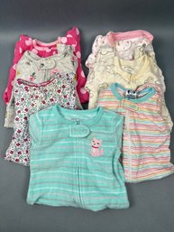 7 One Piece Pajamas 0-3 Months.
