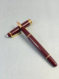 Vintage Montblanc Meisterstck 144 Burgundy Fountain Pen - 14K Nib