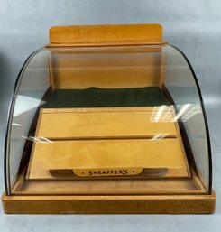 Vintage Sheaffers Store Glass Top Display Cabinet