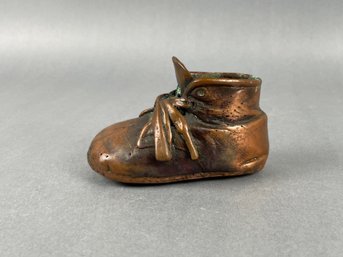 Vintage Bronzed Baby Shoe