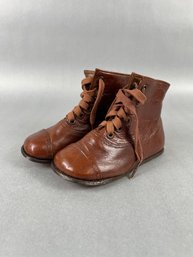 Vintage German Leather Childs Shoes - Sz 4