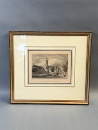 Lithograph Engraving Titled 'Der Neustadter Markt In Hannover' By Johann Poppel