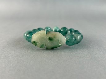 Carved Jade Beaded Bracelet