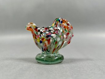 Small Art Glass Rooster