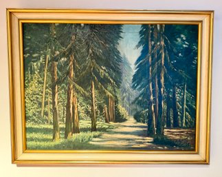 Vintage Original Oil On Canvas  Titled 'Forest' In German Signed A Gorg  1927