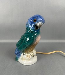 Vintage Parrot Porcelain Lamp - Germany